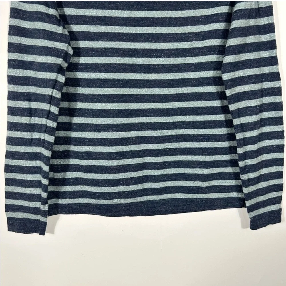 J.CREW 100% Cotton Blue Stripped Long Sleeve Crewneck Sweater Size S
